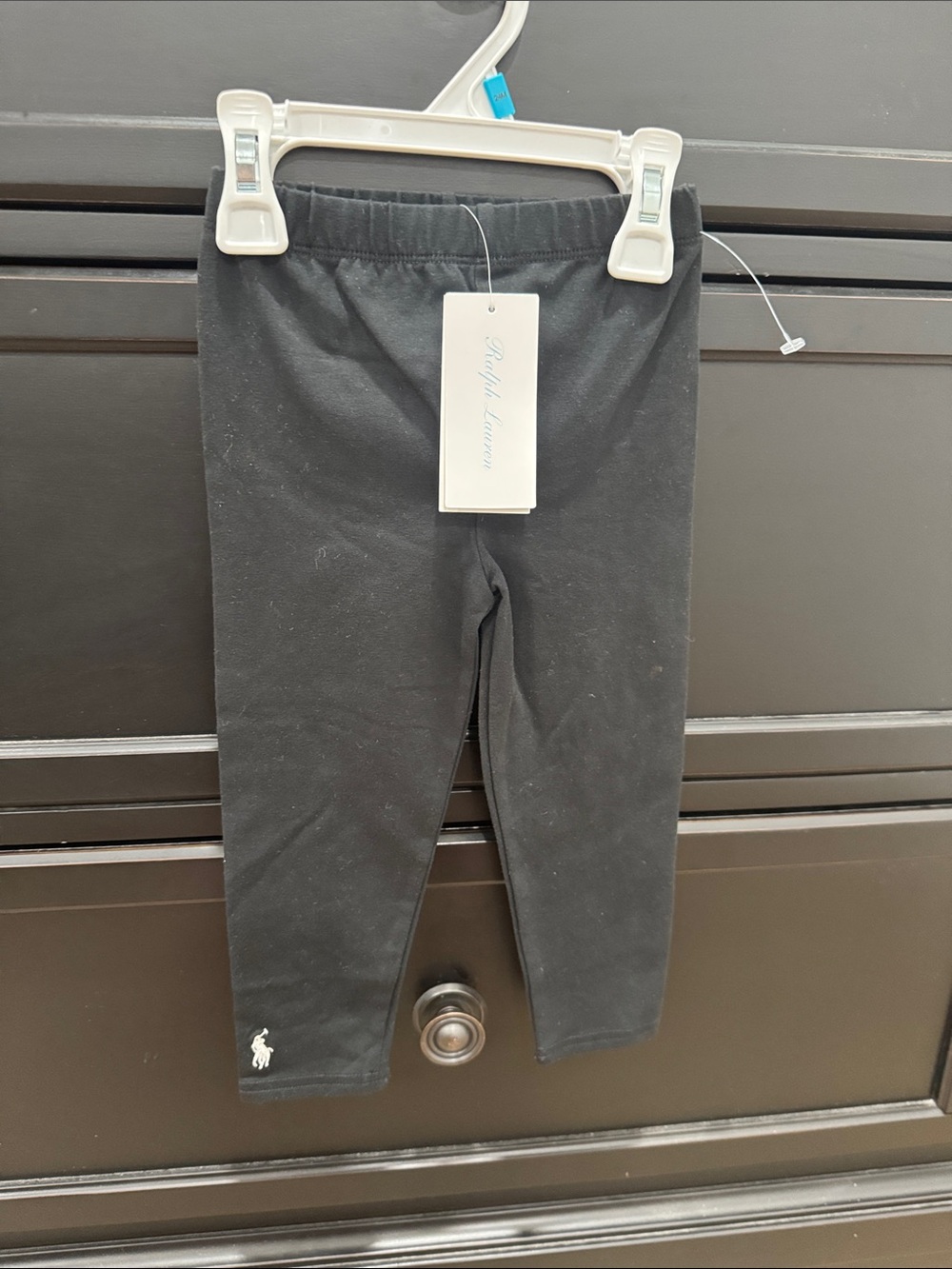 Ralph Lauren Kids Black Leggings with Polo Pony